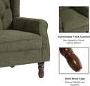 Accent Chair, Upholstered Armchair with Button Tufted High Back & Solid Wood Legs, Comfy Wingback Reading Single Sofa Chair for Small Spaces, Living Room, Bedroom (Green, Set of 1) by CozyNest Decor