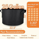 Gardzen 10-Pack 25 Gallon Grow Bags, 300G Thickened Aeration Fabric Pots with Handles, Heavy Duty Cloth Pots for Plants by GreenHaven Gardens