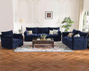 Luxury Modular Sectional Sofa, L-Shaped 3-Seat Couch with Storage Ottoman Deep Seat & Reversible Chaise Lounge Chenille Blue for Compact Spaces, Apartments, Dorm by CozyNest Decor