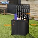 50 Gallon Double-Wall Resin Deck Box - Lockable Waterproof Outdoor Storage Box, 515bs Capacity & Doubles as Seating for Patio Furniture - Garden Tools, Pool Accessories (Black) by CozyNest Decor