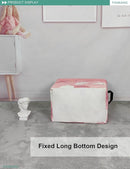 FANKANG Storage Bins, Nursery Hamper Canvas Laundry Basket Foldable with Waterproof PE Coating Large Storage Baskets for Kids Boys and Girls, Office, Bedroom, Clothes,Toys(Rec-pink cloud ） by TinyTreasures Baby Boutique