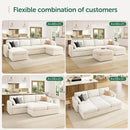 HONBAY Modular Sectional Couch with Storage Ottoman, Sectional Sofa with Storage Seats, L Shaped Sectional Couches for Living Room, Beige by CozyNest Decor