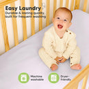 Waterproof Crib Mattress Protector Cover Fitted - 2-Pack Quiet Baby Crib Mattress Pad Sheets, 52" x 28" Soft Quilted Cotton Baby Sheet, Machine Washable, Easy Fit, Durable (Thistle/Quin) by TinyTreasures Baby Boutique