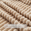 NEWCOSPLAY Super Soft Twin Blanket Brown Premium Silky Flannel Fleece 3D Ribbed Jacquard Lightweight Bed Blanket All Season Use (Brown Ribbed, Twin(60"x80")) by CozyNest Decor