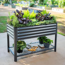 Elevated Raised Garden Bed-V Series, 2' x 4' Garden Beds with Legs & Storage Rack for Patio Porch, 700 Lbs Weight Capacity, Outdoor Planter Boxes for Gardening Herbs Vegetables Flowers, Modern Gray by GreenHaven Gardens
