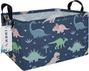 Rectangular waterproof laundry basket,foldable storage basket,laundry Hampers with handle,gift basket,suitable for children's room and toy storage (Blue Dinosaur) by TinyTreasures Baby Boutique