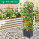 GREEN MOUNT Raised Garden Bed Planter Box with Trellis for Climbing Vegetables Plants, 67.6" Outdoor Tomatoes Planters Tomato Cage w/Wheels by GreenHaven Gardens