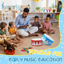 Boao 2 Pcs Kids Drum Set, 8 Inch Toddler Drum Wooden Toy with Adjustable Strap and 4 Drumsticks, Educational Sensory Musical Instrument for Toddlers Kid Baby Boys Girls Gift (Flag) by TinyTreasures Baby Boutique