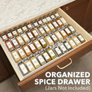 SpaceAid Bamboo White Spice Drawer Organizer, (Need 3" Deep Drawer) Expandable 4 Tier Spices Rack for Cabinet, Kitchen Seasoning Storage Insert (Jars Not Included, From 12" to 23" Wide) by CozyNest Decor