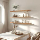 36 Inch Floating Shelves for Wall Rustic Light Wood Wall Shelves for Bedroom Set of 4 by CozyNest Decor