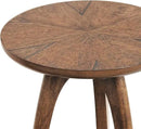 Martin Svensson Home Round Wood Nutmeg Brown Living Room End Side Accent Table Nightstand with Storage Shelf by CozyNest Decor