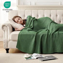 Joydeco Chunky Cable Knit Throw Blanket, Lightweight 100% Cotton Soft Cozy Throw Twin Blanket for Couch Bed and Sofa, Rustic Breathable Farmhouse Blanket Gift for Women Men(Olive Green, 51"x63") by CozyNest Decor