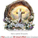 KAAYEE Wooden Puzzles for Adults, 3D Vision Effect Holy Light Cross Wooden Jigsaw Puzzle Unique Shape Wood Puzzle Adult, 3D Effect Flat Puzzle Birthday Family Game (S-8.5 * 8.4 in-100pcs) by TinyTreasures Baby Boutique