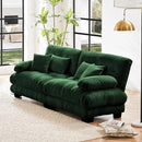 Modular Sectional Sofa, Comfy Cloud Couch Oversized Loveseat, Sectional Couches for Living Room, Modern Chenille Couch for Bedroom, Sleeper Deep Seat Sofa with Throw Pillows, Green by CozyNest Decor