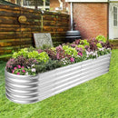 Land Guard 8×2×1.5ft Galvanized Raised Garden Bed Kit, Raised Garden Boxes Outdoor, Oval Metal Raised Garden Beds for Vegetables, Silver by GreenHaven Gardens