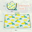 Extra Large Picnic Blanket Waterproof,80"x 80"Foldable Machine Washable Beach Blankets,Outdoor Blanket for 6-8 Adults,Picnic Mat Suitable for Indoor Crawling,Park Beach,Camping,Hiking,Travel(Lemon) by TinyTreasures Baby Boutique