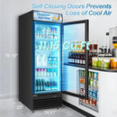 Tylza Commercial Refrigerator with Glass Door Display Beverage Fridge, 11.15 Cu Ft Upright Beverage Cooler Merchandiser with Replaceable Advertising Light Board, Rebound Door, Fast Cooling, Black by CozyNest Decor