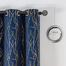 Grommets Blackout Long Window Curtains Navy Blue Gold-52W*108L 2PCS Drapes for Bedroom by CozyNest Decor