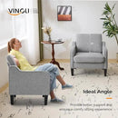 VINGLI Accent Chairs Set of 2 Gray Living Room Chairs Reading Chair for Bedroom Scooped Arm Chair Mid Century Modern Accent Chair Upholstered Comfy Chair for Apartment, Waiting Room by CozyNest Decor
