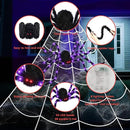 16.4 X 15.8Ft Giant Spider Web Halloween Decorations with 250 LED Lights, Halloween Spider Web Outdoor with 5Ft Large Spider, 3.53 Oz Stretch Web and 20 Small Spiders for Yard House Party Decoration by CozyNest Decor