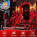JMEXSUSS 66ft 200 LED Red Solar Halloween Lights, 2 Pack Solar Fairy Lights Outdoor Waterproof, 8 Modes Solar String Lights for Outside Garden Christmas Tree Party Halloween Decorations by GreenHaven Gardens