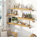 Heimlove 55 Inch Floating Shelves for Wall,10 Deep Large Rustic Wall Shelf with Heavy Duty Brackets,Mounted Storage & Display Shelves for Bedroom,Living Room,Kitchen,Office,Set of 2,Oak Color by CozyNest Decor