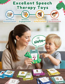 Spanish and English Talking Flash Cards for Toddlers with 510 Sight Words, Dinosaur Shaped Bilingual Pocket Speech Therapy and Autism Toys, Educational Learning Toys Gift for Kid Boys Girls by TinyTreasures Baby Boutique