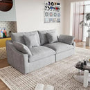 JACH Cloud Sectional Couches for Living Room, Modern Convertible Modular Couch, Love Seat Sofas, Sofa Covers Removable, Comfy Sectional Couch for Living Room, Apartment (Light Grey) by CozyNest Decor