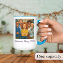 Personalized Coffee Mug, Custom Photo Caricature Gift, Funny Customized Coffee Gift for Men & Women, Custom Mugs with Pictures, Light Blue 15oz Customized Ceramic Tea Cup by TinyTreasures Baby Boutique