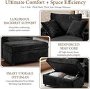 Accent Chair with Storage Ottoman Upholstered Living Room Chairs for Reading Chair with Chaise Lounge Chairs Indoor, Comfortable Armchair for Bedroom by CozyNest Decor