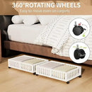 Bamboo Under Bed Storage with Wheels (2-Pack) – Rolling Underbed Shoe Organizer Box for Shoes, Blankets, Toys, Clothes Container Space-Saving Organizer Bins for Bedroom, Closet, Dorm, Nursery by CozyNest Decor