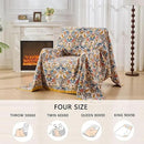 Boho Throw Blanket for Couch,100% Cotton Summer Blanket for Bed, Ultra Soft Rustic Quilt for Bed, Home Decor, Boho Picnic Blankets with Bird and Flowers for All Seasons,Twin 60"x80" by CozyNest Decor