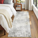 Washable Area Rugs 2'x8' Non-Slip Modern Abstract Soft for Living Room Entryway Bedroom Nursery, Print Pattern, Gray White Grey by TinyTreasures Baby Boutique