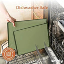SMIRLY Plastic Cutting Board Set 3 Pieces, Non-Slip Dishwasher Safe Chopping Boards for Kitchen, Green by CozyNest Decor