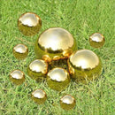 Nerien Gazing Ball, Stainless Steel Garden Mirror Globe, Polished Ornament Sphere, Hollow Floating Reflective Hemisphere, for Home Outdoor Pond Housewarming Swimming Pool Decoration, Gold, 8Pcs by GreenHaven Gardens