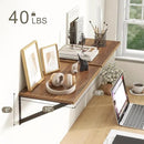 Fun Memories 18" W x10 D Floating Shelves, Farmhouse Wall Shelves Home Decor Shelf, Deep Bathroom Shelves with Bracket, 10 Inch Deep Wall Shelf for Living Room, Kitchen, Bedroom, Walnut, Set of 2 by CozyNest Decor
