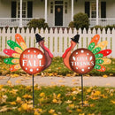 2 PCS Happy Fall Yard Signs Metal Thanksgiving Decorative Garden Stakes with Led Light Turkey Give Thanks Yard Stakes Fall Harvest Lawn Garden Lawn Pathway Decor by CozyNest Decor