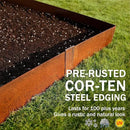 Worth Garden 6 Pack Cor-Ten Steel Landscape Edging w/Rust Patina Finish - 40" L x 8" H Strips - Hammer-in 14-Gauge Metal Corten Edging Border w/ 7 Clips & Gloves - Edge for Lawn Yard (20Ft Total) by CozyNest Decor