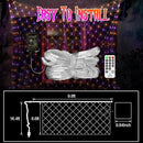 JXLEDAYY 200 LED Halloween Net Lights Outdoor Waterproof 3M*2M Mesh Lights Fairy String Lights Plug in with Timer 8 Modes for Bush Window Fence Garden Yard Roof Wall Decor-Purple and Orange by GreenHaven Gardens
