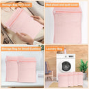 4-Piece Pink Medium Durable Organic Cotton Mesh Laundry Bags with Sturdy Zippers and Breathable Mesh are Delicate Laundry Bags for Underwear, Clothes, Pants and Socks by TinyTreasures Baby Boutique