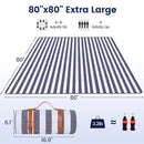 sapsisel 80”x 80” Picnic Blanket Extra Large, Waterproof and Foldable Beach Blanket, 3-Layer Outdoor Blanket for 6 to 8 Adults, for Camping, Park, Beach, Grass, Indoors… by TinyTreasures Baby Boutique