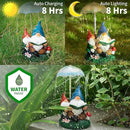mopha Garden Gnomes Statues Outdoor Decor Gifts, Resin Figurines Outside Decoration Ornaments Clearance Gardening Decoration, Solar Powered Umbrella Fireworks Lights by GreenHaven Gardens