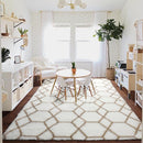ONASAR Large Area Rugs for Living Room, 7x10 White and Beige Bedroom Rug, Washable Geometric Boho Soft Plush Shaggy Fuzzy Floor Carpet Mat for Nursery Kids Girls Boys Teen Dorm Home Decor by TinyTreasures Baby Boutique