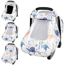 Pea Pod Car Seat Cover Baby Boy, Infant Car Seat Canopy Covers for Newborn with 2 Layers Windows of Breathable Mesh Fabric, Lightweight Polyester/Soft Minky Dot Backing by TinyTreasures Baby Boutique