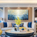 amatop Large Abstract Wall Art for Living Room Modern Tree of Life Canvas Art Print Nature-Inspired Navy Blue Wall Decor Landcape Artwork Birch Forest Picture Bedroom Office Dining Entryway 48x24 Inch by CozyNest Decor