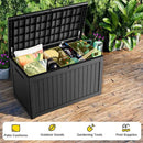 230 Gallon Outdoor Deck Box,Storage Lockable Waterproof Patio Furniture,Garden Tools,Cushions,Pool Accessories Outside Storage Resin Box(Black) by CozyNest Decor
