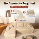 ovios 105” Modular Sectional Sofa with Thicken Seat Cushion, Cloud Couch with Deep Seat, Modern L-Shape Sofas Couches with Chaise,Upholstered Couches for Living Room Bedroom,Beige by CozyNest Decor