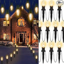 Outdoor Warm Christmas Pathway Lights, 24.2ft 20 Lights with Stakes, Outside Walkway Marker, C9 Christmas Decor, Driveway Decorations, Waterproof, Hanging or Plugging by GreenHaven Gardens
