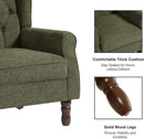 Accent Chair, Upholstered Armchair with Button Tufted High Back & Solid Wood Legs, Comfy Wingback Reading Single Sofa Chair for Small Spaces, Living Room, Bedroom (Green, Set of 2) by CozyNest Decor