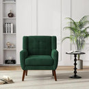 UIXE Accent Chair, Velvet Upholstered Armchair for Living Room, Modern Club Arm Chairs Comfy Single Sofa Button Tufted Bedroom Reading Seat - Retro Green, Set of 4 by CozyNest Decor